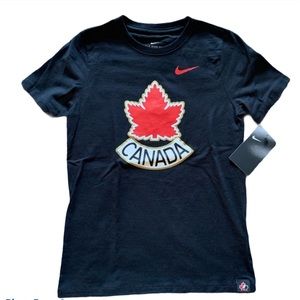 Nike Kids Hockey Canada  Retro Black T-shirt NWT